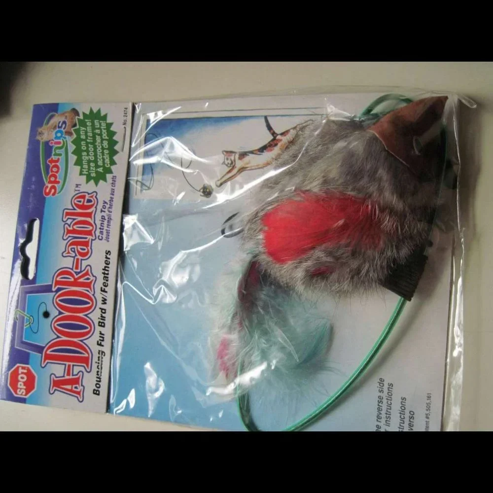 Spot Spotnips A-Door-able Bouncing Cat Nip Fun Toy Pink & Yellow Fish Mouse Bird